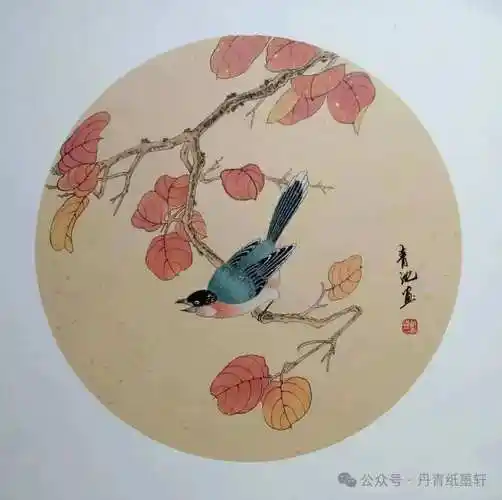 圆卡花鸟小品30幅,(临摹素材库)