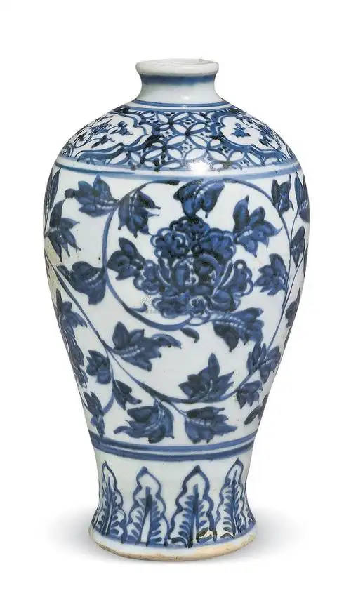 【明 青花缠枝牡丹纹梅瓶】拍卖品_图片_价格_鉴赏_明代青花瓷器_雅昌