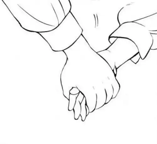 两个牵手的女生简笔画