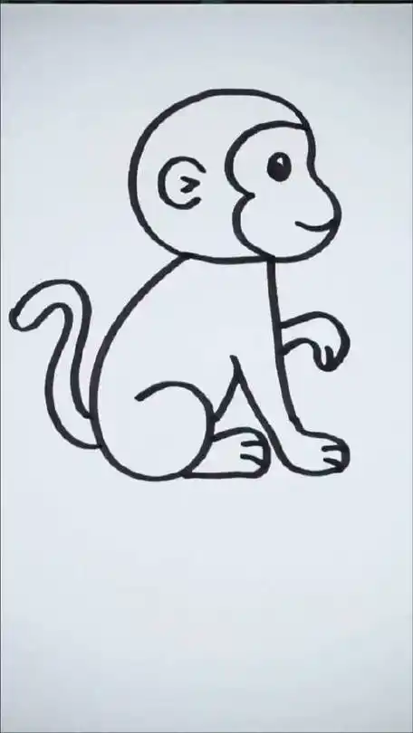 用数字6和7画小猴子 "简笔画 "儿童画 "育