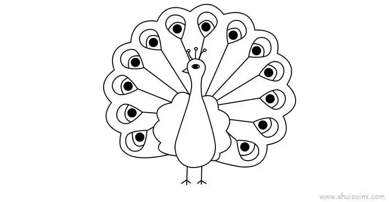 孔雀儿童画怎么画孔雀简笔画画法