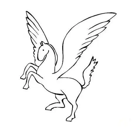 马的简笔画涂色飞马