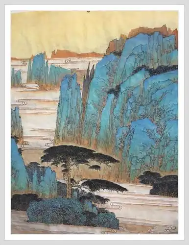 关奇青绿山水画欣赏