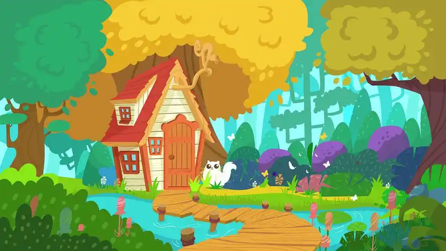 森林木屋|插画|儿童插画|紫星龙猫 - 原创作品 - 站酷 (zcool)