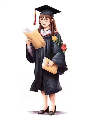 毕业典礼戴学士帽毕业季卡通设计元素