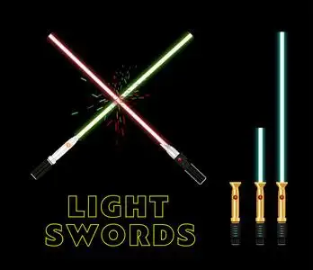 横渡的光剑.平面样式矢量图设计照片