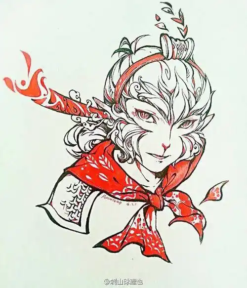 大圣归来橡皮章素材套色crlogo侵删