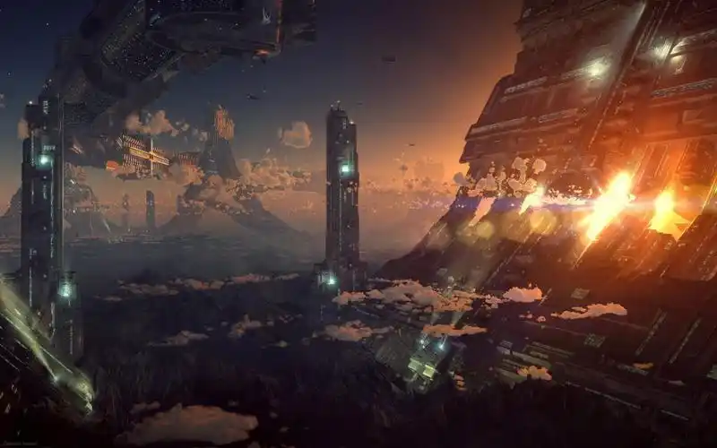 未来派巨型城市壁纸