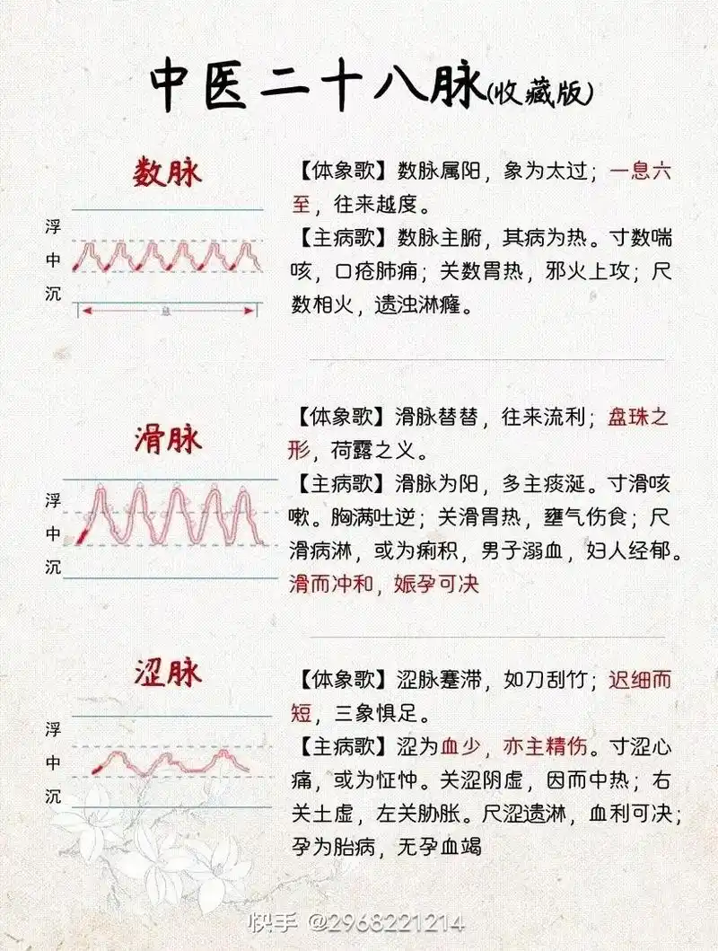 28种脉象  现在的你是哪种呢#中医传承 #中医养生 #健康 - 抖音