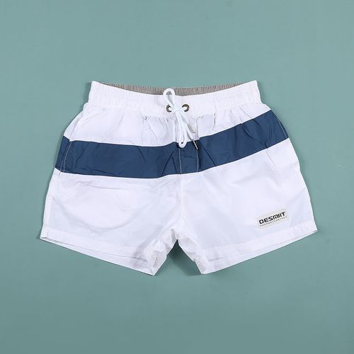 速干沙滩裤男健身跑步运动三分短裤带内衬宽松大码休闲大裤衩 白色 m