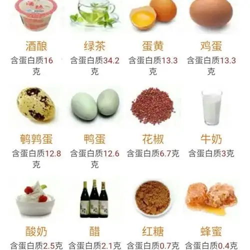 分享一组蛋白质含量高的食物