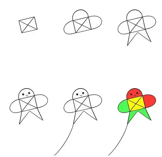 🎨简笔画风筝🪁