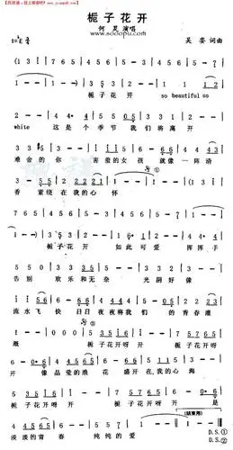 桅子花开简谱