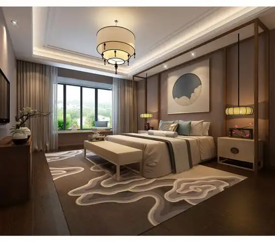 中式风格主卧装修设计效果图