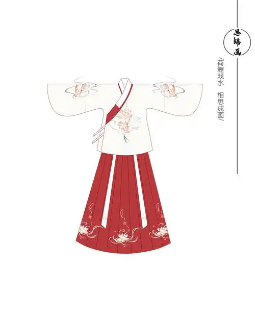汉服设计之交领明制袄裙思锦画