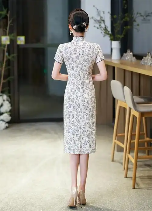 这款水滴领改良旗袍连衣裙真的太美了!