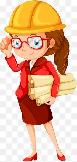 工程设计师卡通人物, 工程设计师, 土木工程, 维修工程师 png图片素材