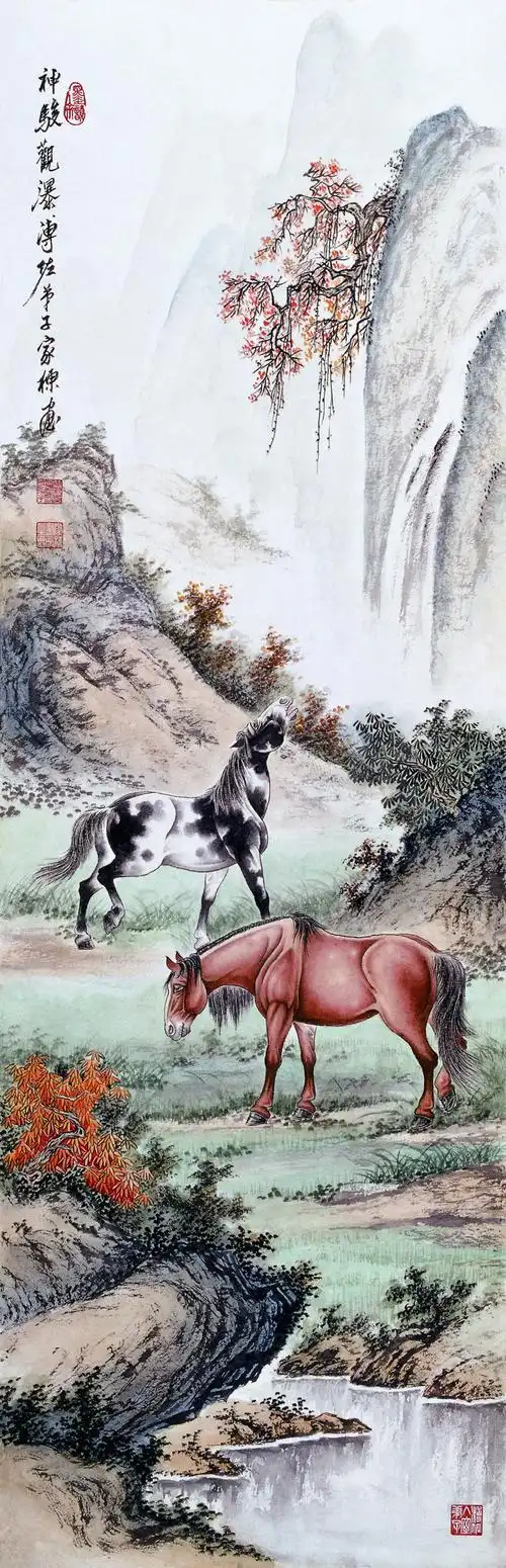 画家刘家栋工笔画—骏马图