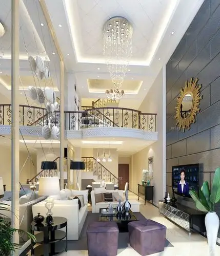 三层别墅石膏板吊顶设计图_装信通网效果图