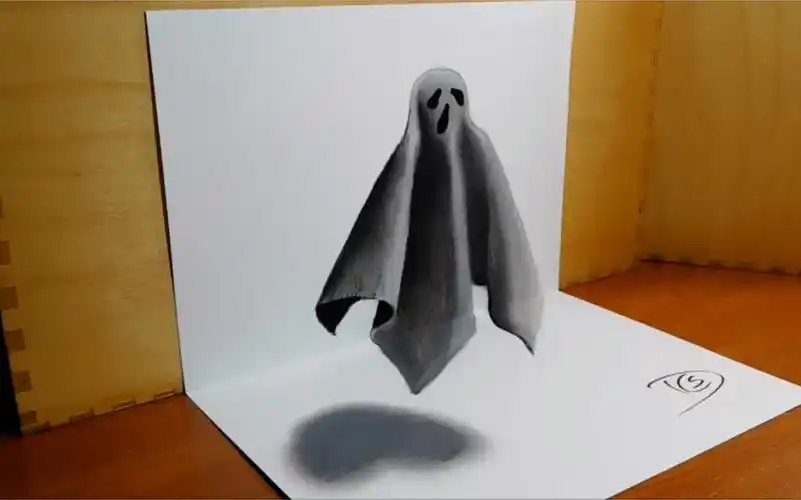 [视错觉艺术]教你画一个漂浮的鬼,3d立体画-教育视频-搜狐视频