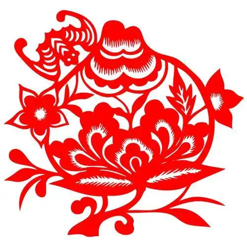 一个蝙蝠一个桃子剪纸