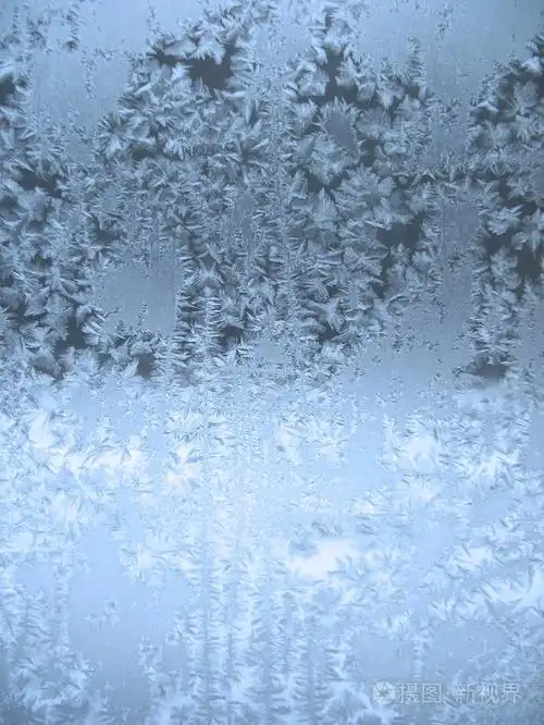 在冬天窗户上的冰霜模式