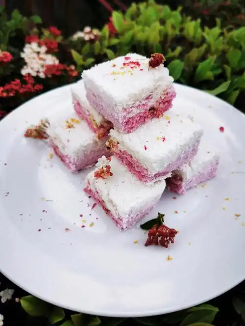 无麸质高颜值渐变梦幻紫桂花香粘米蒸糕