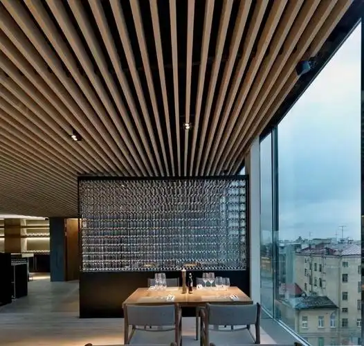 生态木天花吊顶6070酒店家装室内天花吊顶格栅u型卡环保设