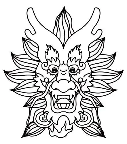 矢量龙头线稿 龙 龙线稿