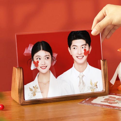 结婚证相框海马体婚姻登记照摆台夫妻婚纱照洗照片高级感纪念礼物