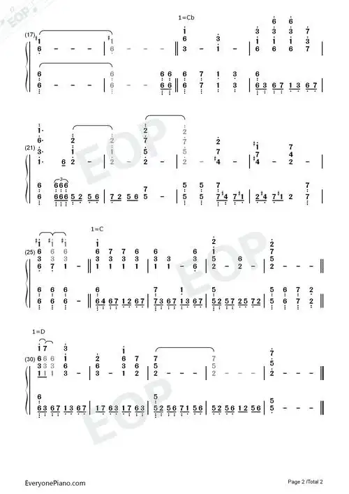 even for you-复仇者联盟3无限战争ost双手简谱预览2