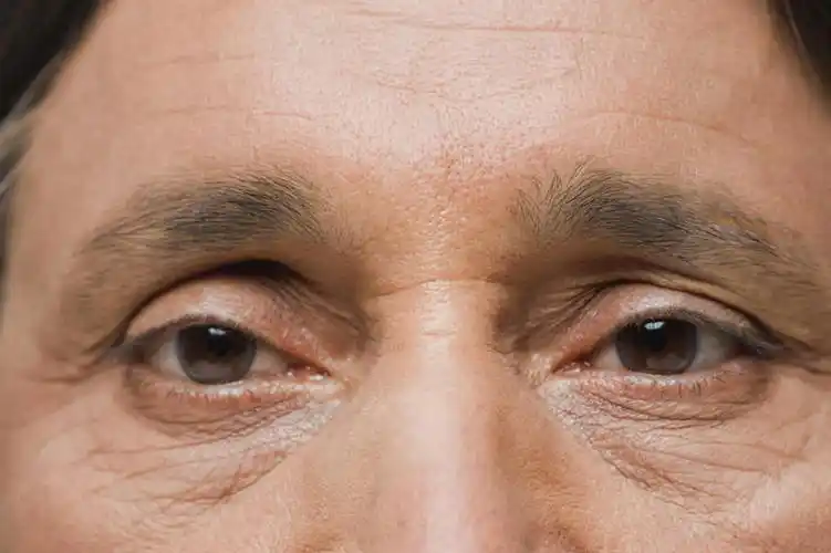 成年人,中年人,老年人,眼睛,眉毛,皱纹,一个人,横图,特写,正面,瞳孔