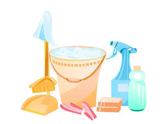 扁平卡通家政清洁工具元素素材插画