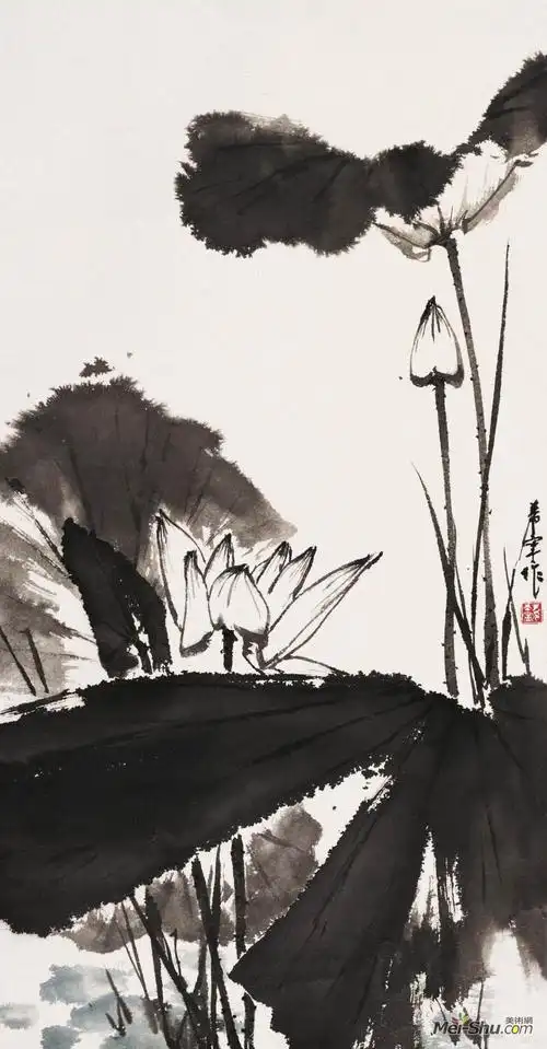 《荷花》于希宁中国画艺术作品-国画-美术网 mei-shu.com