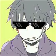 二次元马赛克墨镜头像男生图片帅气的马赛克墨镜动漫头像男