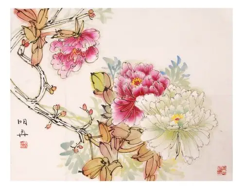 著名画家 曹明冉《牡丹》tbcmr686835