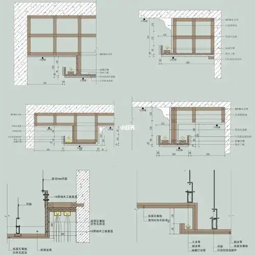 全网最详细天花吊顶 剖切面大样图