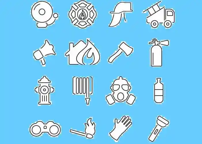 消防员的消防工具简笔画都有哪些