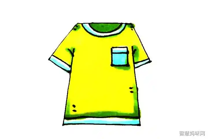 短袖t恤简笔画怎么画