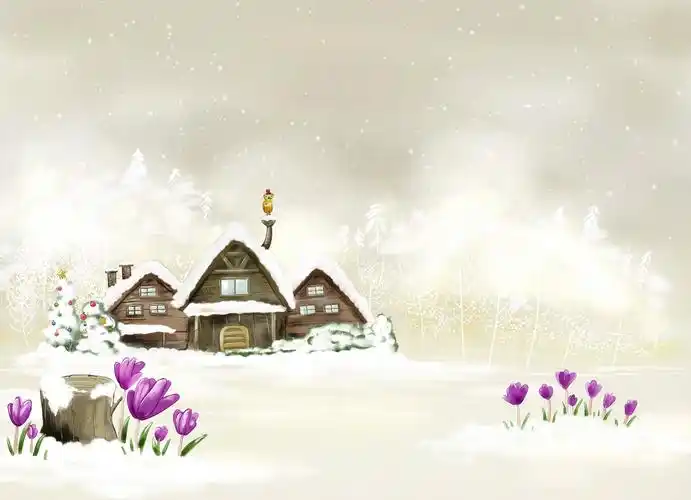 冬季卡通矢量背景图片