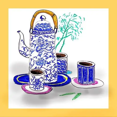 乐蒙艺术——青花瓷茶具写生