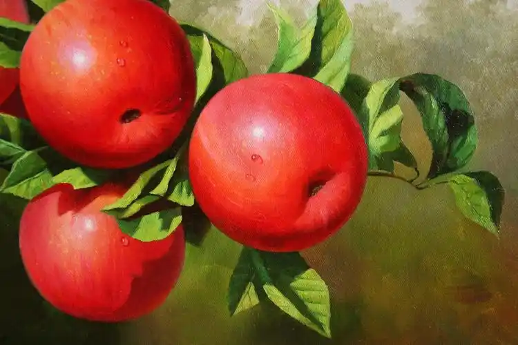 朝鲜油画一级画家李珍珠平安果