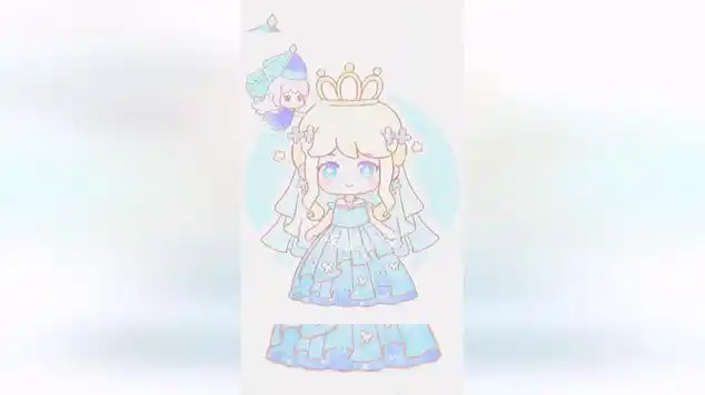 灰姑娘卡通画迷你世界皮肤画画过程