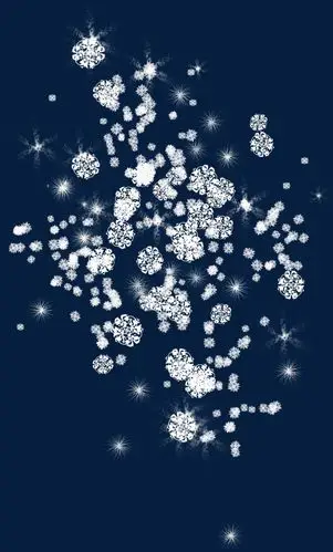 镭射流光炫彩蓝紫色小雪花矢量素材