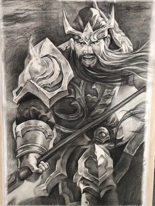 素描王者英雄-关羽