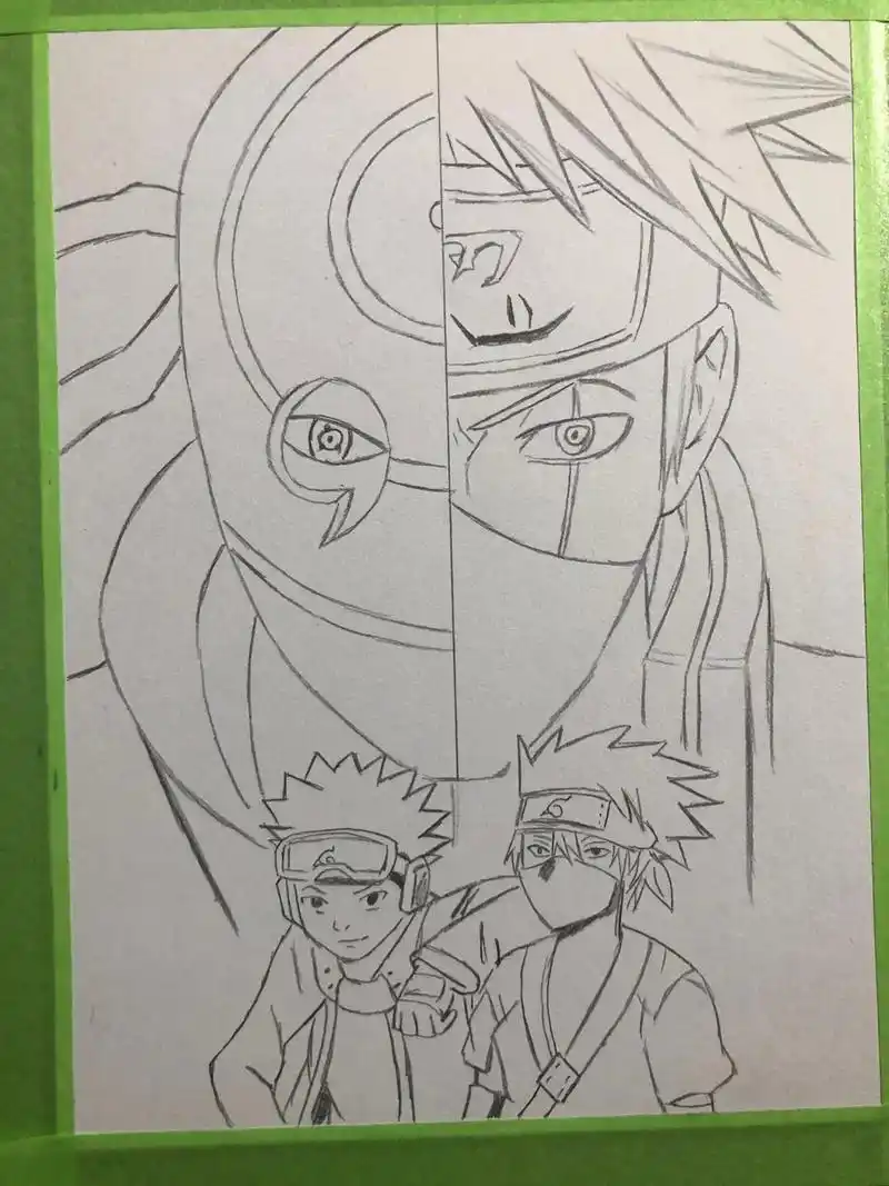 手绘 素描卡卡西 火影忍者#绘画过程分享 #画渣本渣 #零基 - 抖音