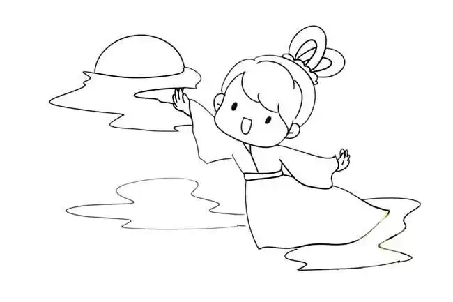 嫦娥奔月儿童画步骤画法教程