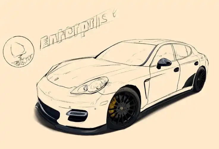 汽车手绘 保时捷帕拉梅拉