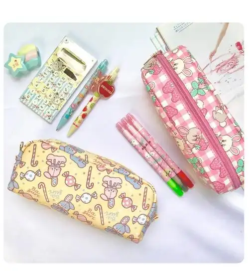 笔袋女生韩版可爱印花大容量网红文具盒女初中生日系卡通文具袋 幸运