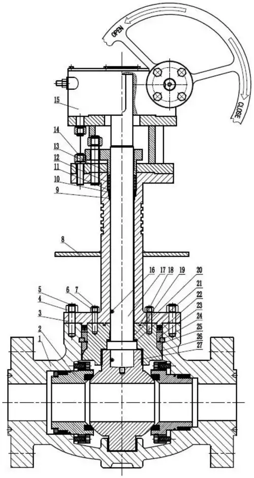 一种超低温超高压上装式自密封球阀
